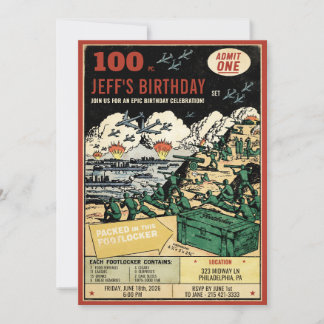 Retro serieannonserbjudande i seriestil inbjudningar