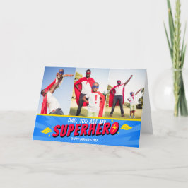 Retro Serietidning Superhjälte 3 Foto Fars Dag Tack Kort