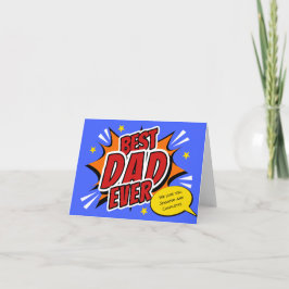 Retro Serietidning Superhjälte Bästa Pappa Någonsi Tack Kort