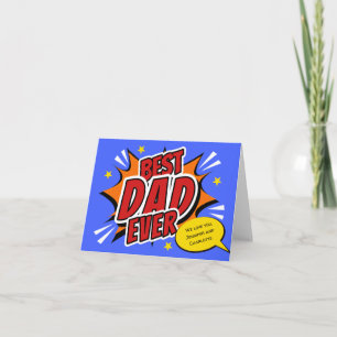 Retro Serietidning Superhjälte Bästa Pappa Någonsi Tack Kort