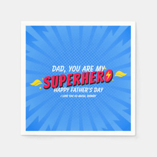 Retro serietidning superhjälte fars dag-fest pappersservett