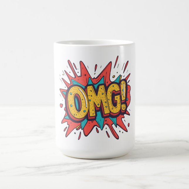 Retro serietidnings- ”OMG!” Pop Art-kaffekopp Kaffemugg (Center)