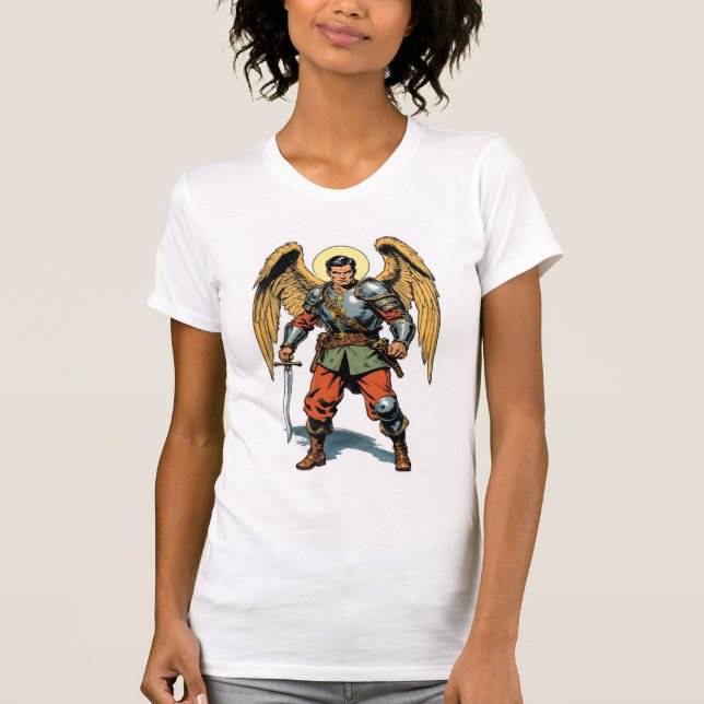 Retro serietidningsstil St Michael Damtröja T Shirt (Framsida)
