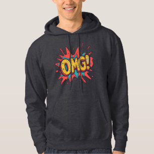 Retro serietröja “OMG!” Pop Art Streetwear Tröja Hoodie