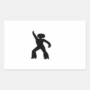Retro Seventiesman Rektangulärt Klistermärke