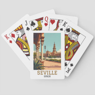 Retro Sevilla Spanien Andalusien Arkitektur Casinokort