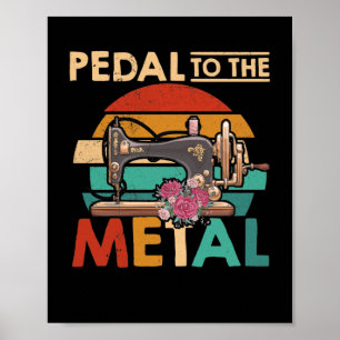 Retro Sewing Maskin Kärlek for Sew Älskare Pedal Poster
