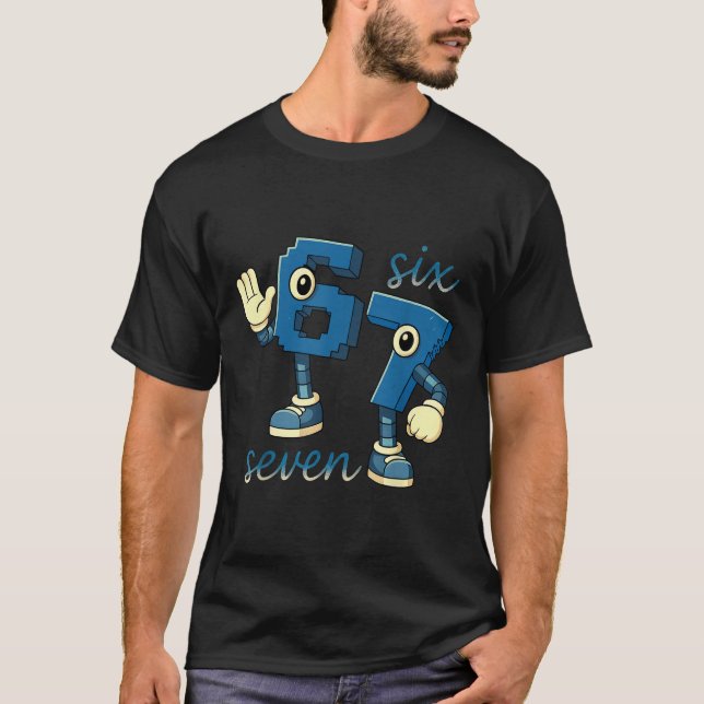 Retro Sex Sju Nummer Meme Brainrot Present För Män T Shirt (Framsida)
