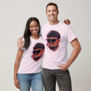 Retro Shades Porträtt T-Shirt