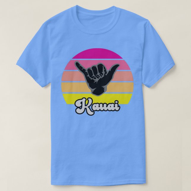 Retro Shaka Aloha Hawaiian Hand Sign 12 T Shirt (Design framsida)