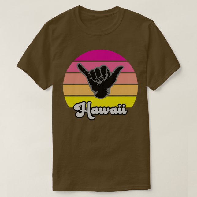 Retro Shaka Aloha Hawaiian hängloose Hand-tecken T Shirt (Design framsida)