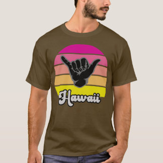 Retro Shaka Aloha Hawaiian hängloose Hand-tecken T Shirt