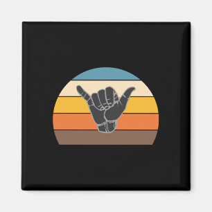 Retro shaka hand surf skylt - cool surfar_surf magnet