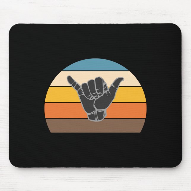 Retro shaka hand surf skylt - cool surfar_surf musmatta (Framsidan)