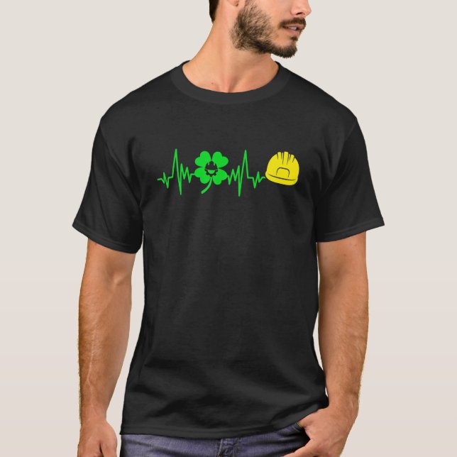 Retro Shamrock Ingenjör St.Patrick Day Irish Costu T Shirt (Framsida)