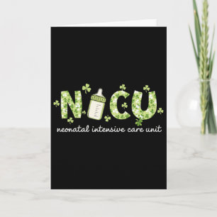 Retro Shamrock Nicu Sjuksköterska Glad St Patrick' Kort
