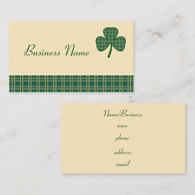 Retro Shamrock-visitenkort Visitkort (Fram/baksida)