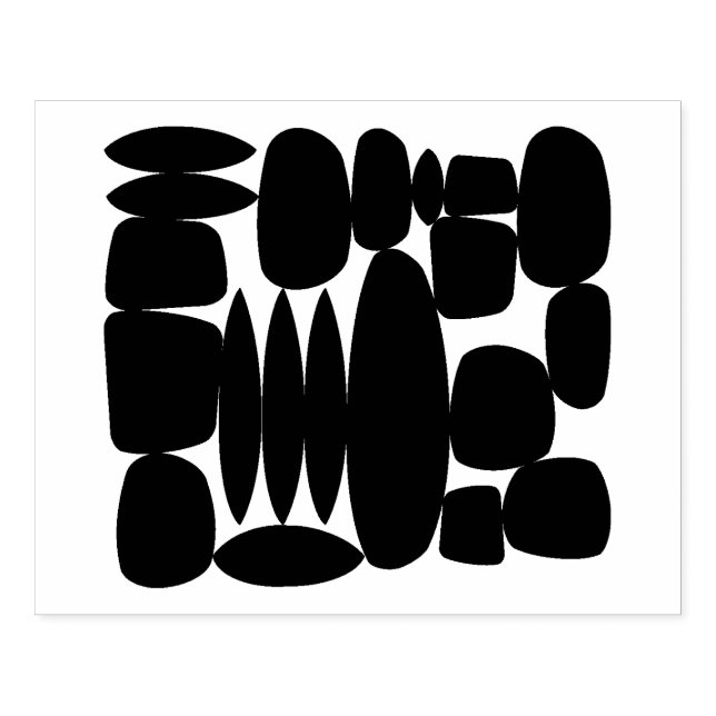 Retro Shapes Rubber Frimärke Stämpel (Tryck)