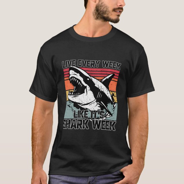Retro Shark Ocean Biolog Animal Lover Shark Fin T Shirt (Framsida)