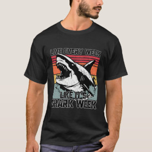 Retro Shark Ocean Biolog Animal Lover Shark Fin T Shirt
