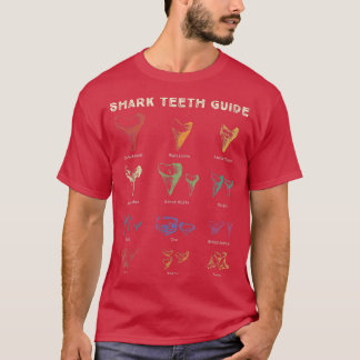 Retro Shark Teeth Guide Fossil Tooth Collector T Shirt