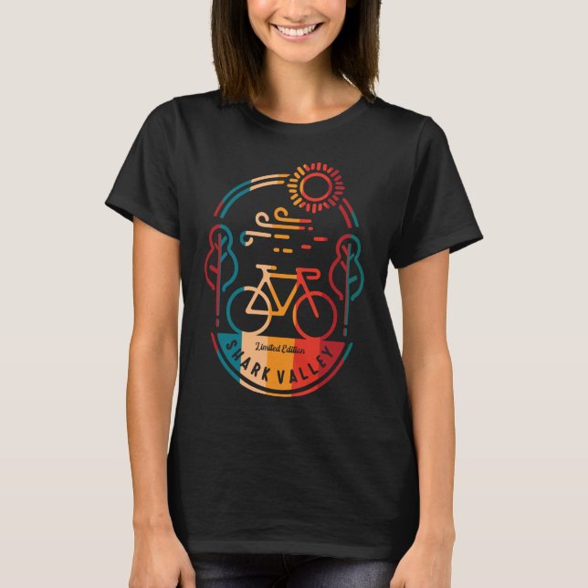 Retro Shark Valley Bike Trail T Shirt (Framsida)