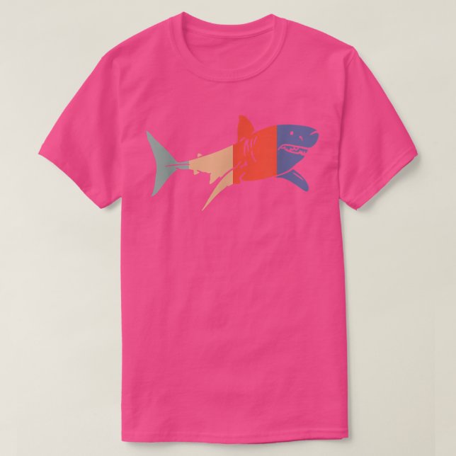Retro shark, vit haj, Spara på hajarna T Shirt (Design framsida)