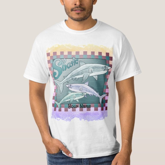 Retro Sharks T Shirt (Framsida)
