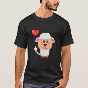 Retro Sheep 8-bitars videogame Funny Gamers Pixela T Shirt
