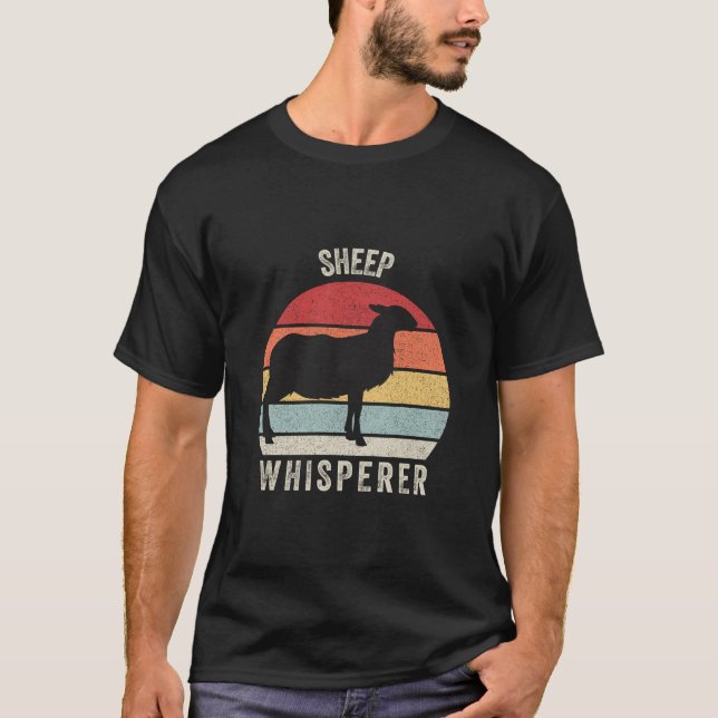 Retro Sheep Whisperer Shirt Får Farmer Gift Anim T (Framsida)