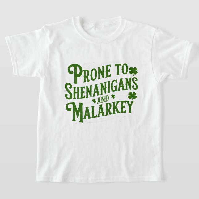 Retro Shenanigans & Malarkey Humor Irish funy T Shirt (Laydown)