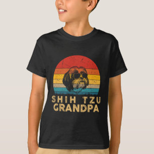 Retro Shih Tzu Grandpa Hund älskare Tass Pappa Far T Shirt