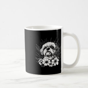 Retro Shih Tzu Hund älskare Tattoo Stil Kaffemugg
