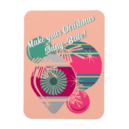 Retro Shiny Brite-ornament jul Magnet