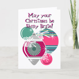 Retro Shiny Brite Ornaments jul Kort