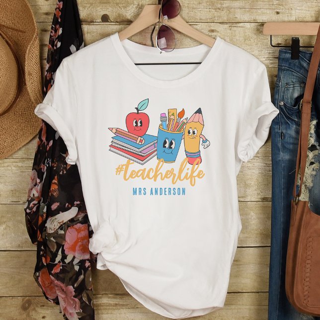 Retro Shirts för lärare #teacherlife T Shirt (Skapare uppladdad)