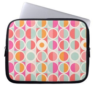 Retro shock rosa cirklar mönster laptop fodral