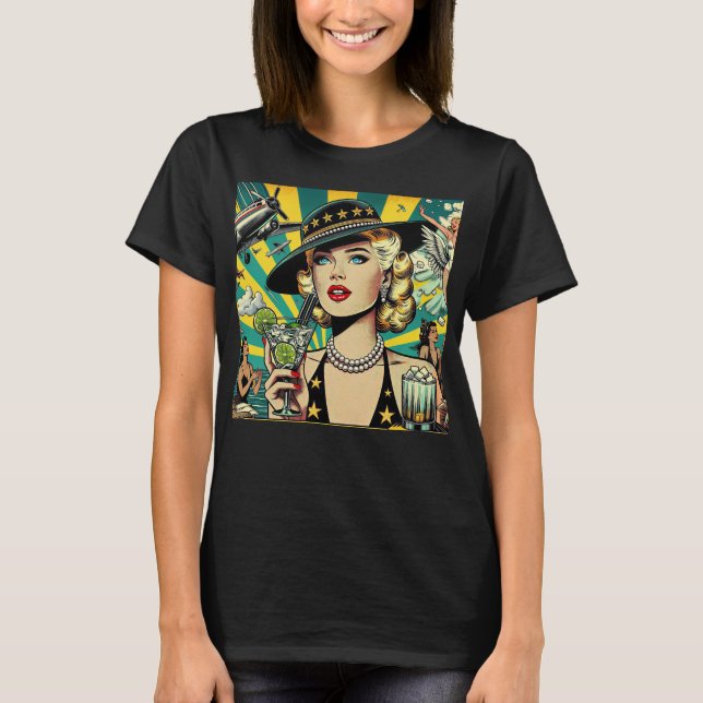 Retro Show Girl  T Shirt (Framsida)