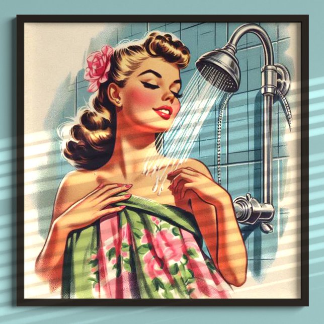 Retro Shower Pin Up Poster (Skapare uppladdad)