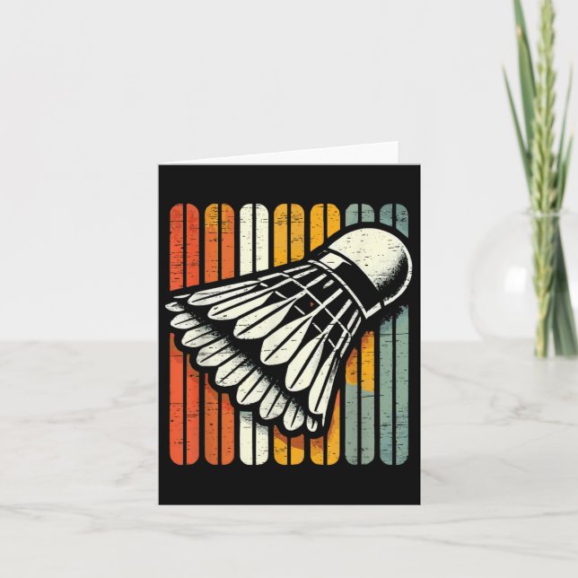 Retro Shuttle Badminton Player Kort (Framsida)