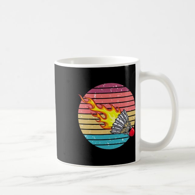 Retro Shuttle Roligt Badminton Sports Player Coach Kaffemugg (Höger)