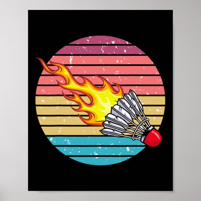 Retro Shuttle Roligt Badminton Sports Player Coach Poster (Framsidan)