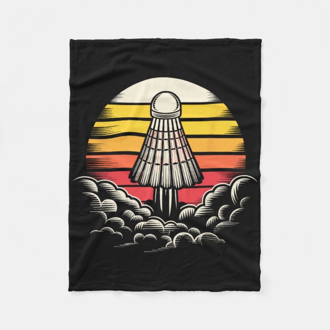 Retro Shuttle Sports Outfit Rocket Badminton Playe Fleecefilt (Framsidan)