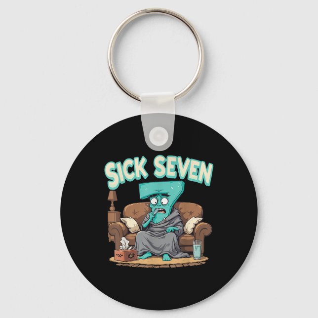 Retro Sick Seven 67 Halloween Nummer Design  Nyckelring (Framsida)