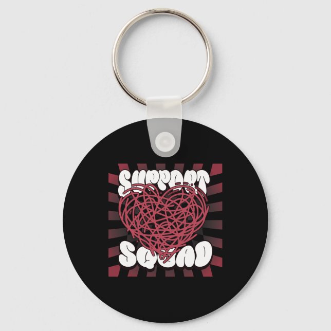 Retro Sickle Cell Streetstyle Support Square Burgu Nyckelring (Framsida)