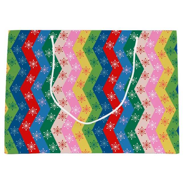 Retro sicksack Chevron Snöflingemönster (Framsidan)