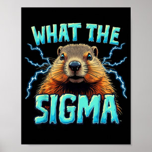 Retro Sigma Meme Groundhog Day Roligt Groundhog Y2 Poster