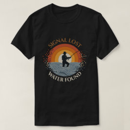 Retro Signal Borttappad Vatten Uppfunnit Rolig Fis T Shirt