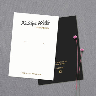 Retro SignatureTypography Earring Visning Card Visitkort
