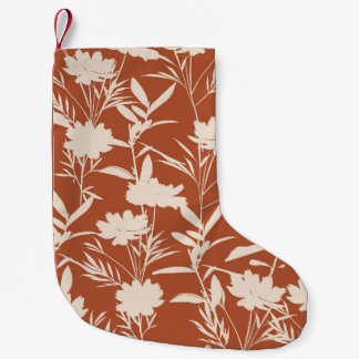 Retro silhouette-blommor, sömlös mönster i liten julstrumpa